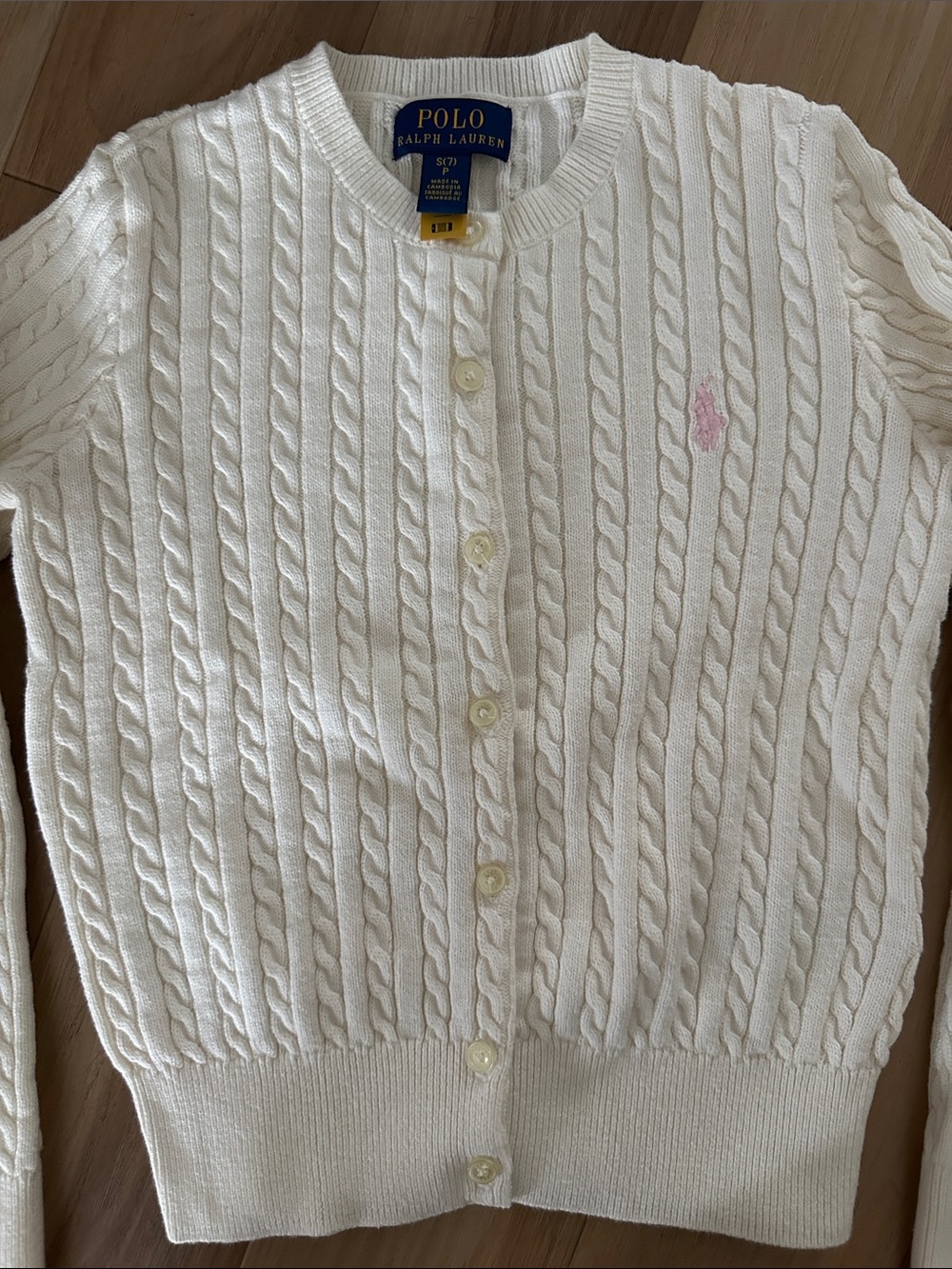 Ralph Lauren Girls’ Mini Cable-Knit Cotton Cardigan - Picture 6 of 9
